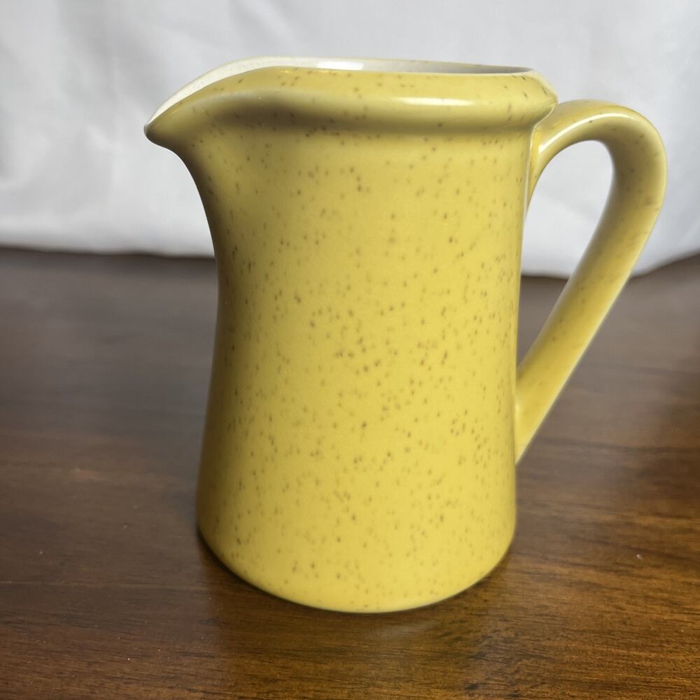 Imperial Ironstone Lemon N Lime Creamer By W. Dalton, Specked Yellow, Japan Made